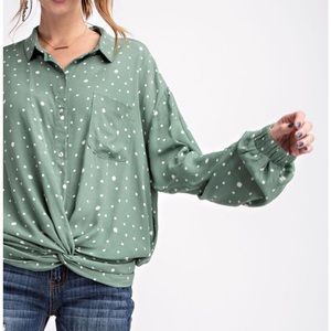 Sage Green Slouchy Blouse
